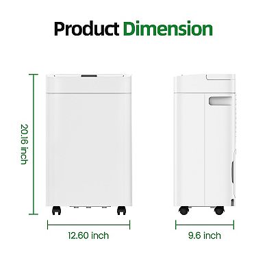 35 -Pint Large Room Dehumidifier For Basements , Bathrooms , White