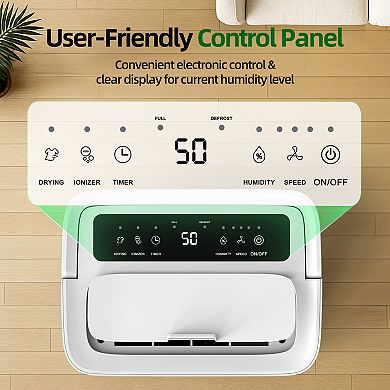 35 -Pint Large Room Dehumidifier For Basements , Bathrooms , White