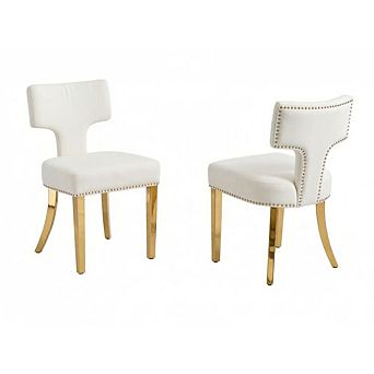 GOODSILO Mid Century Modern Dining Chair Set of Two with Curved Backrest and Stainless Steel Legs