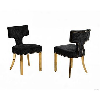 GOODSILO Mid Century Modern Dining Chair Set of Two with Curved Backrest and Stainless Steel Legs