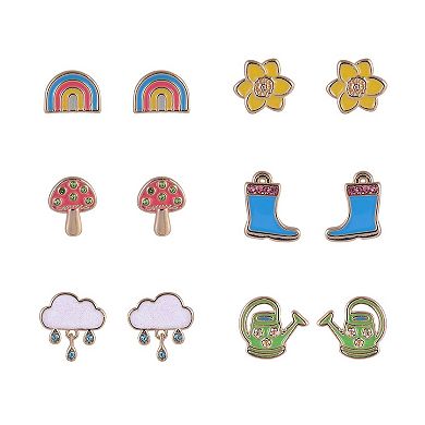 Hallmark 6 pack Easter Spring Stud Earring Set