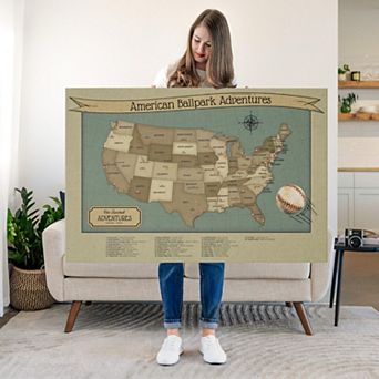 Baseball Push Pin Hobby Map II