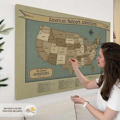 Baseball Push Pin Hobby Map II