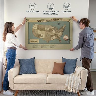Baseball Push Pin Hobby Map II