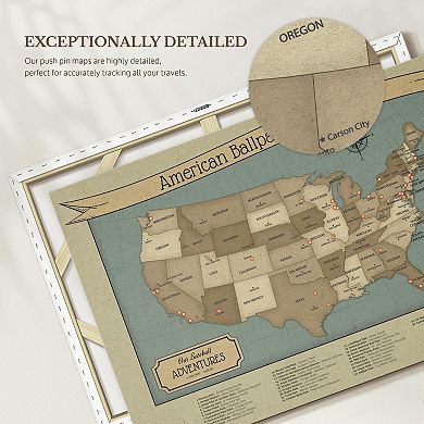 Baseball Push Pin Hobby Map II