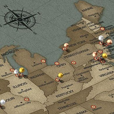 Baseball Push Pin Hobby Map II