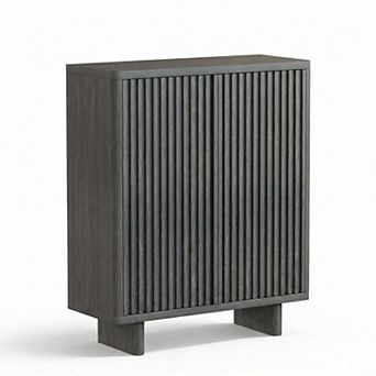 31.6 in Fluted Door Shoe Cabinet 5 tier Entryway Shoe Storage with Adjustable Shelves