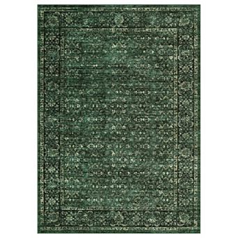 Vintage Area Rug Machine Washable Non Shedding Stain Resistant Floor Cover for Playroom Bedroom