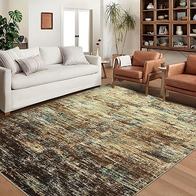 Abstract Area Rug Machine Washable Non Shedding Stain Resistant Floor Cover for Playroom Bedroom