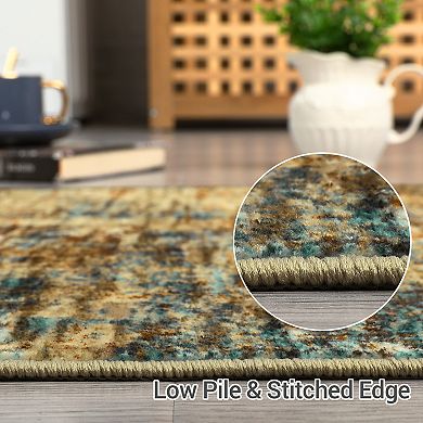 Abstract Area Rug Machine Washable Non Shedding Stain Resistant Floor Cover for Playroom Bedroom