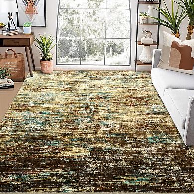 Abstract Area Rug Machine Washable Non Shedding Stain Resistant Floor Cover for Playroom Bedroom