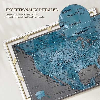 Push Pin Usa Map On Dark Gray