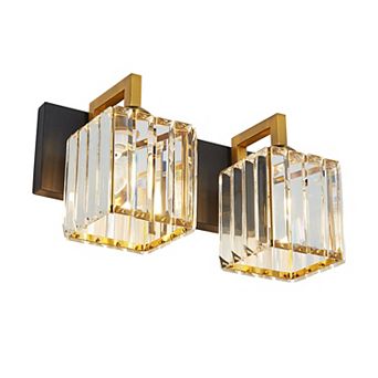 Modern Crystal Vanity Light Sleek Metal Wall Sconce for Bathroom and Home