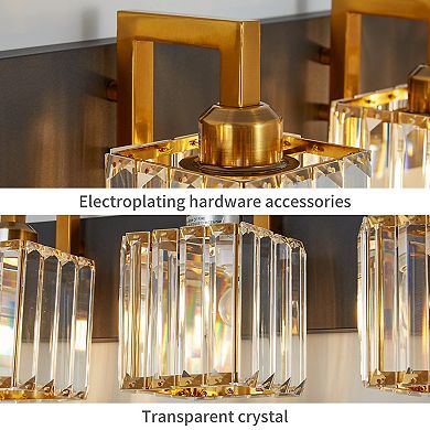 Modern Crystal Vanity Light Sleek Metal Wall Sconce for Bathroom and Home