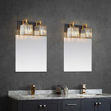 Modern Crystal Vanity Light Sleek Metal Wall Sconce for Bathroom and Home