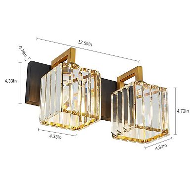 Modern Crystal Vanity Light Sleek Metal Wall Sconce for Bathroom and Home