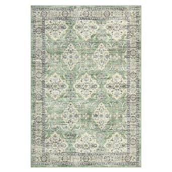 Medallion Area Rug Machine Washable Non Shedding Pet Friendly Stain Resistant Carpet for Bedroom