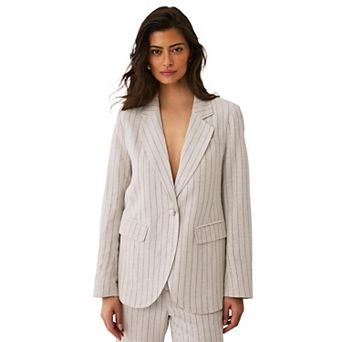 Ellos Plus Size Classic Linen-Blend Blazer