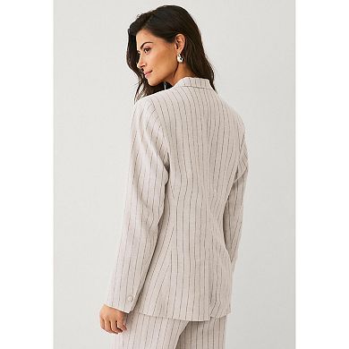 Ellos Plus Size Classic Linen-Blend Blazer