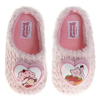 Strawberry Shortcake Girls' Strawberry Print Soft Cozy Plush Slippers (Toddler)