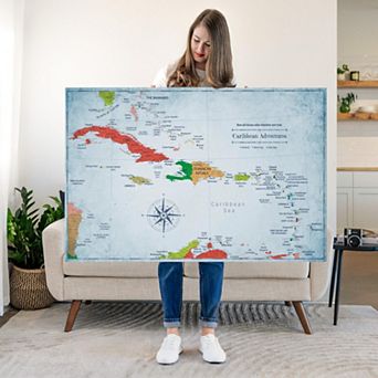 Wanderer I Push Pin Caribbean Map