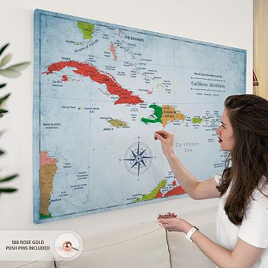 Wanderer I Push Pin Caribbean Map