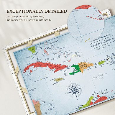 Wanderer I Push Pin Caribbean Map
