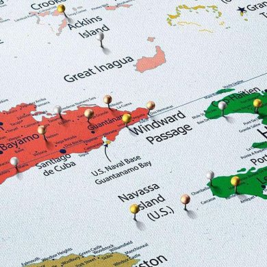 Wanderer I Push Pin Caribbean Map