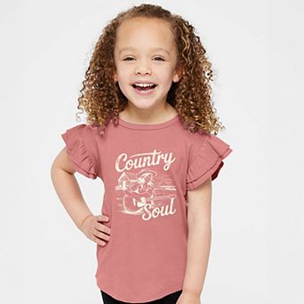 Country Soul Guitar - Flutter Sleeve Graphic T-Shirt