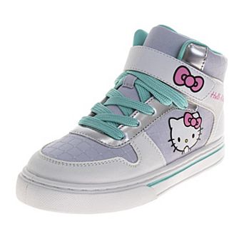 Hello Kitty Girls' Grey & Teal High-Top Sneakers (Little Kids/Big Kids)