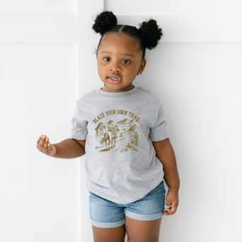 Blaze Your Own Trail Cowgirl - Toddler Short Sleeve Graphic T-Shirt