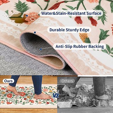Modern Area Rug Non Slip Vacuum Clean Ultra Thin Stain Resistant Carpet for Bedroom Kitchen Hallway