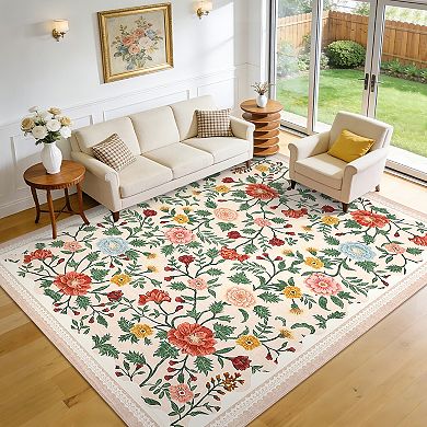 Modern Area Rug Non Slip Vacuum Clean Ultra Thin Stain Resistant Carpet for Bedroom Kitchen Hallway