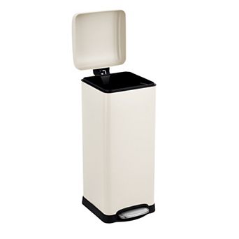 Stainless Steel Kitchen Trash Can 8 Gallon/30L - Rectangular Step Pedal Bin with Soft-Close Lid