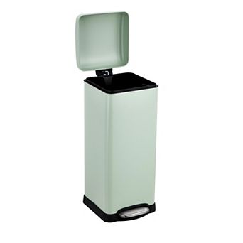 Stainless Steel Kitchen Trash Can 8 Gallon/30L - Rectangular Step Pedal Bin with Soft-Close Lid