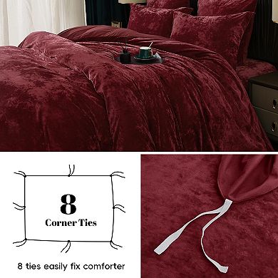 Ultra Soft Velvet Duvet Cover Set, 3pcs King Size, Luxury Bedding, Breathable, Elegant