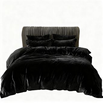 Ultra Soft Velvet Duvet Cover Set, 3 pc King Size, Luxury Bedding, Breathable, Elegant