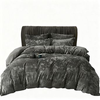 Ultra Soft Velvet Duvet Cover Set, 3 pc King Size, Luxury Bedding, Breathable, Elegant