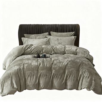 Ultra Soft Velvet Duvet Cover Set, 3 pc King Size, Luxury Bedding, Breathable, Elegant