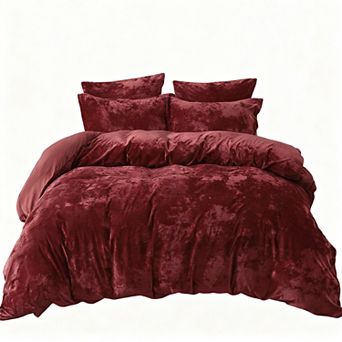 Ultra Soft Velvet Duvet Cover Set, 3 pc King Size, Luxury Bedding, Breathable, Elegant