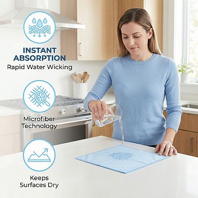 Microfiber Cleaning Cloth Fish Scale Streak Free Window Lint Free Dish Cloths 3 Pack 12"x12"