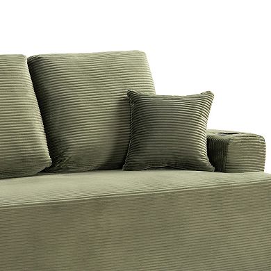 87'' Cloud Loveseat Sofa Plush Fabric Boneless Couch