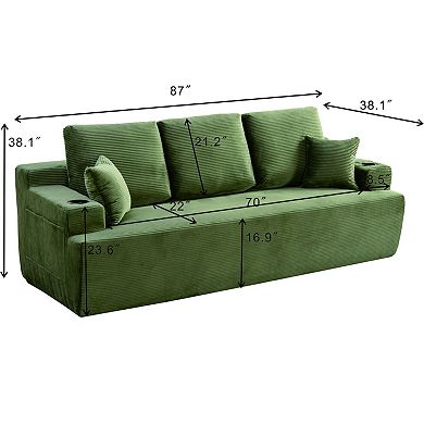 87'' Cloud Loveseat Sofa Plush Fabric Boneless Couch