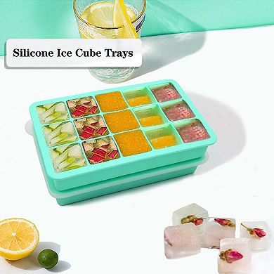 Silicone Ice Cube Trays Easy Release Reusable 2pc