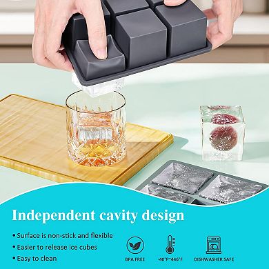 2" Ice Cube Tray Silicone Whisky Ice Cube 3pc