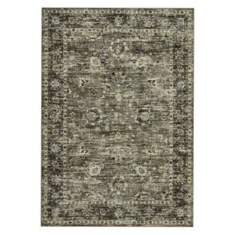 Distressed Area Rug Machine Washable Low Pile Pet Friendly Ultra Thin Carpet for Kid's Room Kitchen