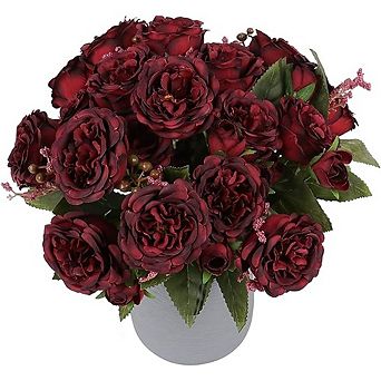 Faux Peony Flower Bouquet for Vase, Silk Floral Home Decor