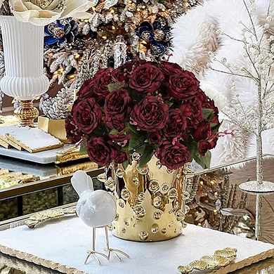 Faux Peony Flower Bouquet for Vase, Silk Floral Home Decor