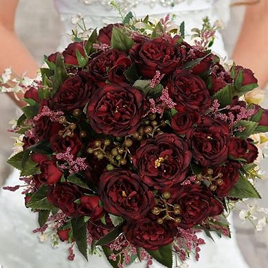 Faux Peony Flower Bouquet for Vase, Silk Floral Home Decor