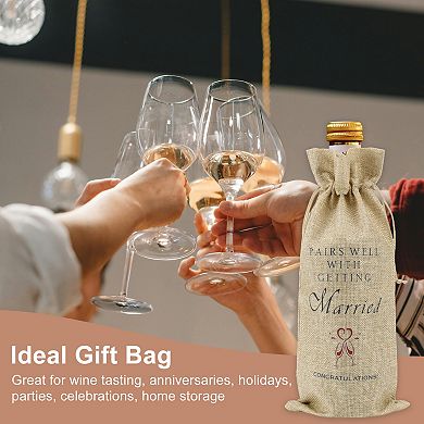 Wine Bottle Gift Bags, with Drawstrings, Reusable Holiday Wine Bottle Covers